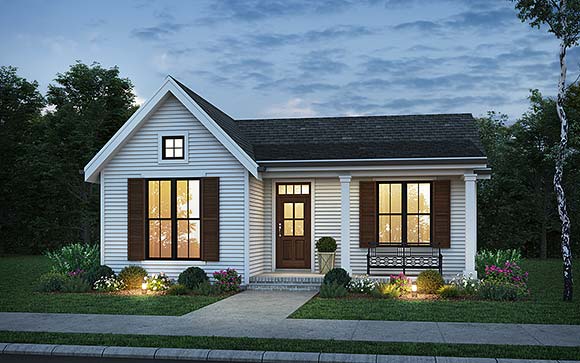 Cottage, Country, Farmhouse, Traditional House Plan 83550 with 2 Beds, 1 Baths Elevation