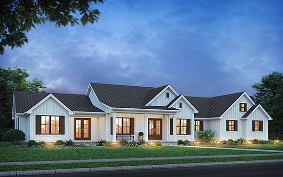 Country, Farmhouse, Ranch House Plan 83551 with 4 Beds, 4 Baths, 2 Car Garage Elevation