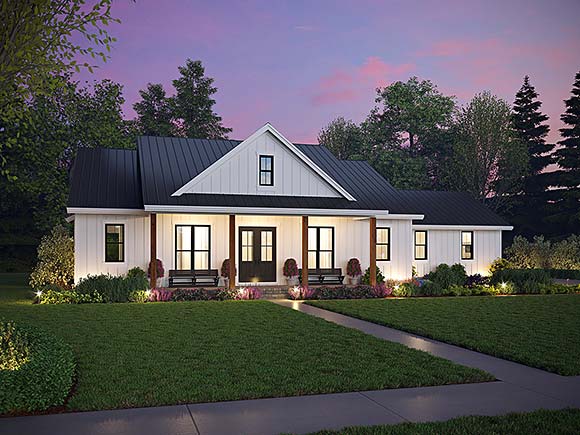 Country, Farmhouse, Ranch House Plan 83552 with 3 Beds, 3 Baths, 2 Car Garage Elevation