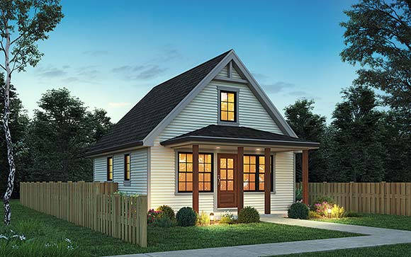 Cottage, Country, Craftsman, Farmhouse House Plan 83558 with 2 Beds, 1 Baths Elevation