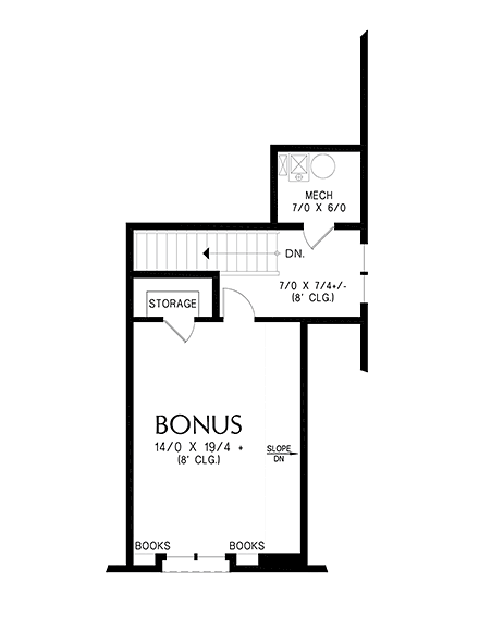 Contemporary, Craftsman House Plan 83560 with 3 Beds, 2 Baths, 2 Car Garage Second Level Plan