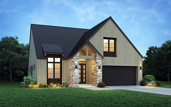 Contemporary, Craftsman House Plan 83560 with 3 Beds, 2 Baths, 2 Car Garage Elevation