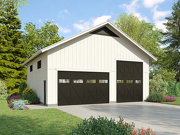 Country, Farmhouse 5 Car Garage Plan 83567 Elevation