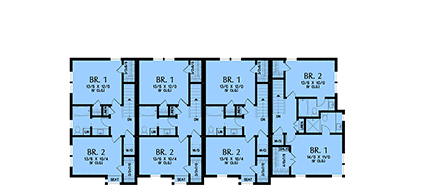 Contemporary, Modern Multi-Family Plan 83577 with 8 Beds, 9 Baths Second Level Plan