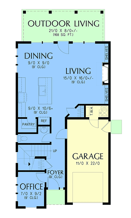 Contemporary, Country, Farmhouse House Plan 83597 with 3 Beds, 3 Baths, 1 Car Garage First Level Plan