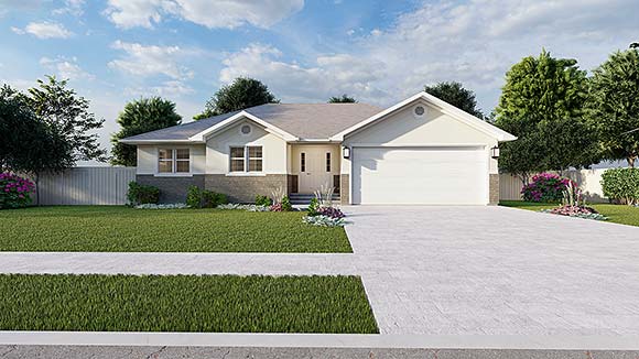 Country, Ranch, Traditional House Plan 83600 with 3 Beds, 2 Baths, 2 Car Garage Elevation
