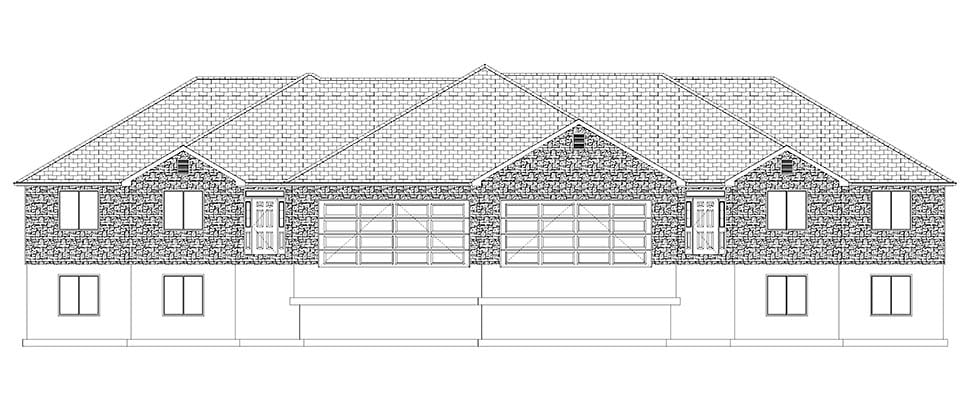 Country, Ranch, Traditional Plan with 3868 Sq. Ft., 6 Bedrooms, 4 Bathrooms, 4 Car Garage Picture 4