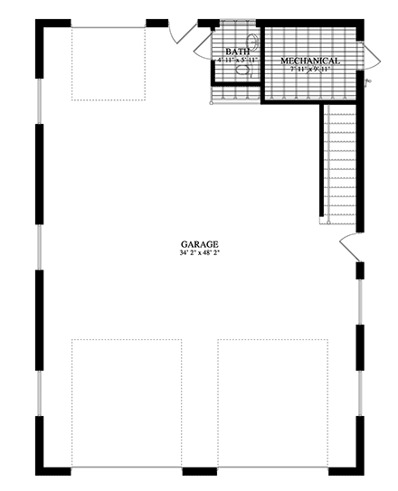 Traditional 4 Car Garage Plan 83609 First Level Plan