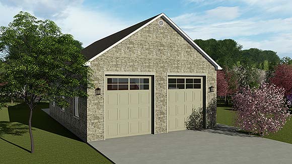 Traditional 4 Car Garage Plan 83609 Elevation