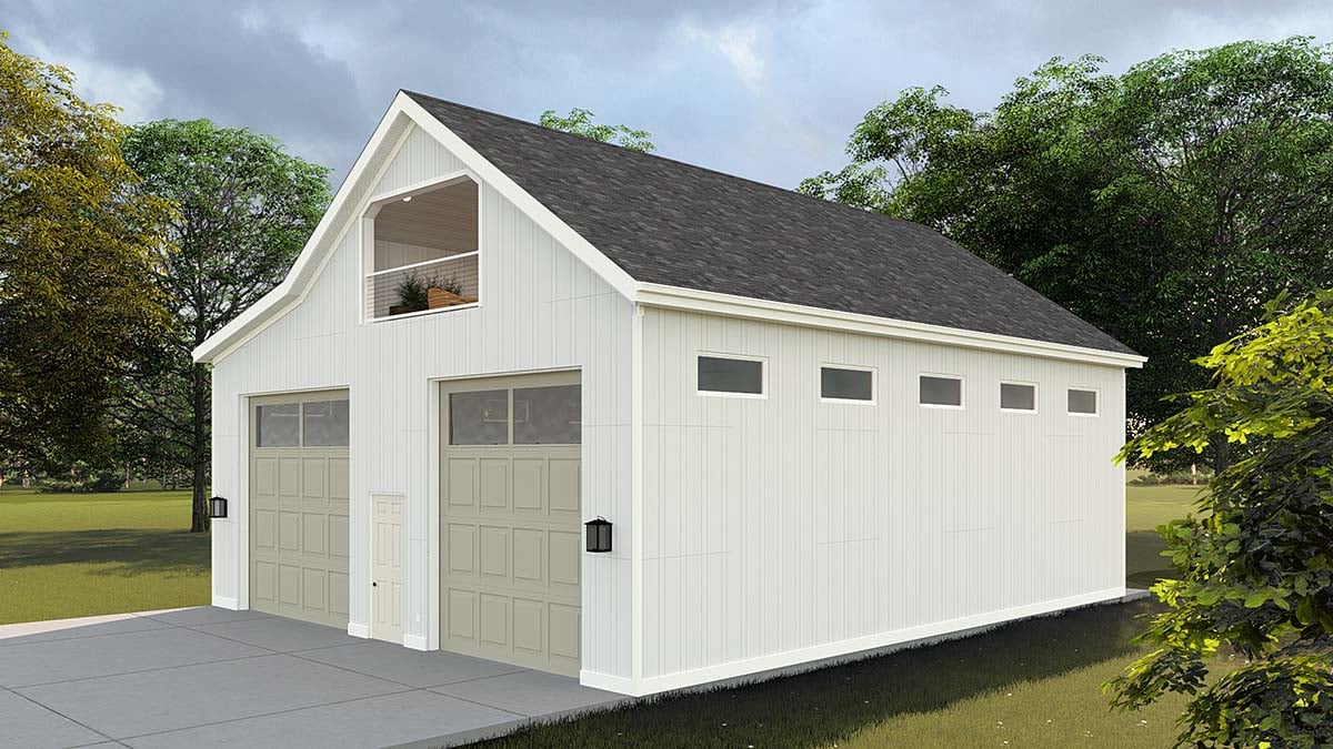 Country, Farmhouse Plan with 1069 Sq. Ft., 1 Bathrooms, 4 Car Garage Picture 2