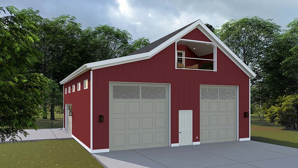 Country, Farmhouse Plan with 1069 Sq. Ft., 1 Bathrooms, 4 Car Garage Picture 4