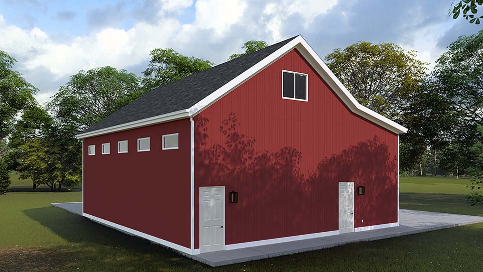 Country, Farmhouse Plan with 1069 Sq. Ft., 1 Bathrooms, 4 Car Garage Picture 7