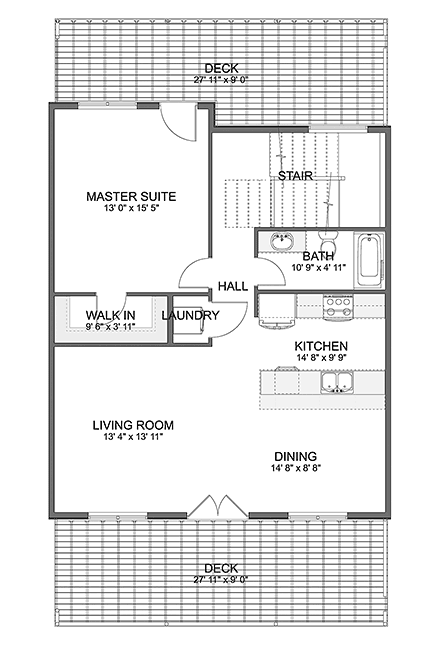 Contemporary, Traditional Garage-Living Plan 83636 with 1 Beds, 3 Baths, 5 Car Garage Second Level Plan