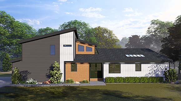 Contemporary, Modern House Plan 83640 with 4 Beds, 4 Baths, 2 Car Garage Elevation