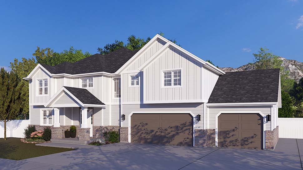 Craftsman, Traditional Plan with 3136 Sq. Ft., 4 Bedrooms, 4 Bathrooms, 3 Car Garage Picture 4