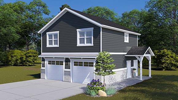 Cottage, Country, Traditional Garage-Living Plan 83647 with 2 Beds, 1 Baths, 2 Car Garage Elevation