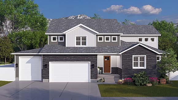 Craftsman, Traditional House Plan 83648 with 3 Beds, 3 Baths, 3 Car Garage Elevation