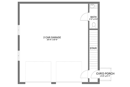 Craftsman, Traditional Garage-Living Plan 83658 with 2 Beds, 2 Baths, 2 Car Garage First Level Plan
