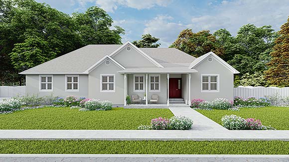 Ranch, Traditional House Plan 83659 with 3 Beds, 2 Baths, 2 Car Garage Elevation