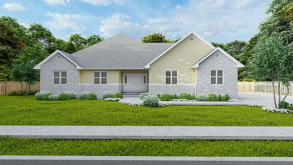 Ranch, Traditional House Plan 83660 with 3 Beds, 2 Baths, 3 Car Garage Elevation