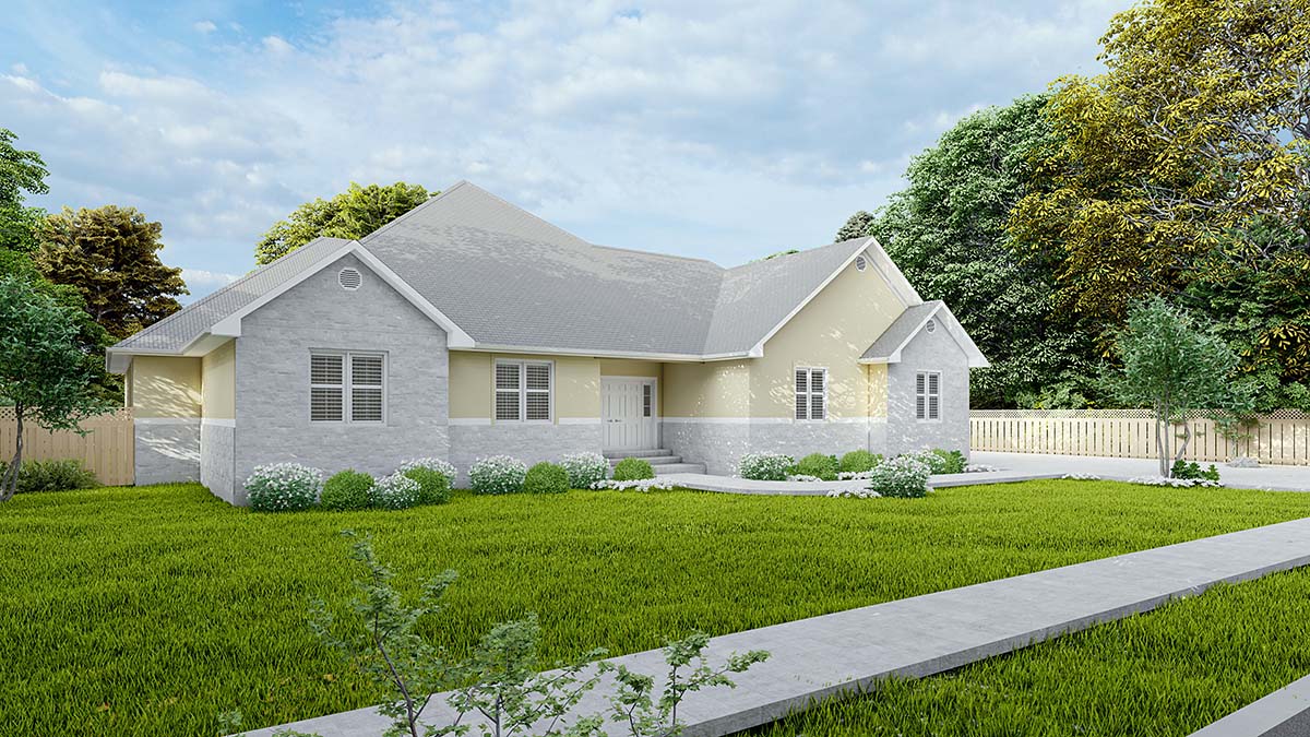 Ranch, Traditional Plan with 2190 Sq. Ft., 3 Bedrooms, 2 Bathrooms, 3 Car Garage Picture 2