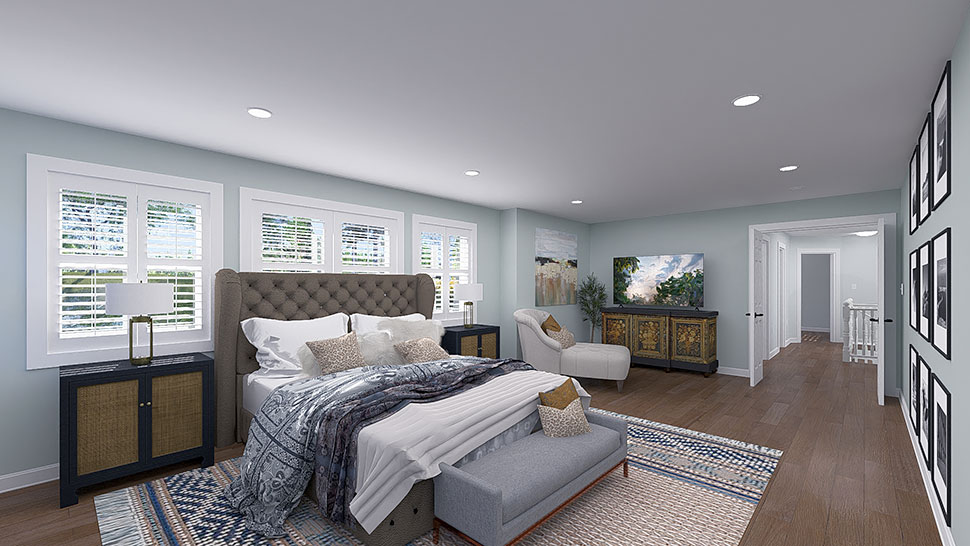 Country, Traditional Plan with 2789 Sq. Ft., 4 Bedrooms, 3 Bathrooms, 3 Car Garage Picture 25