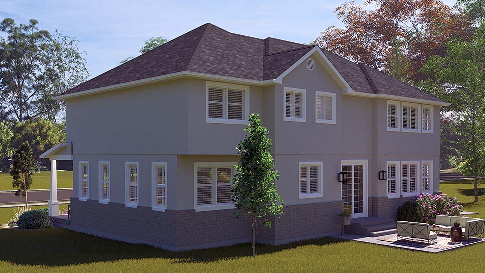 Country, Traditional Plan with 2789 Sq. Ft., 4 Bedrooms, 3 Bathrooms, 3 Car Garage Picture 4