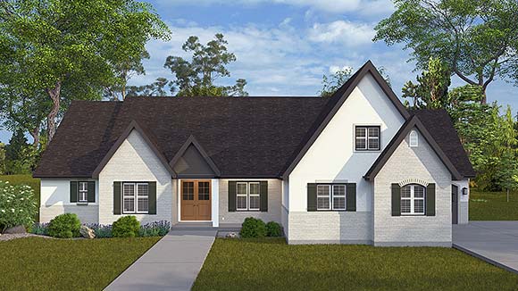 New American, Traditional House Plan 83683 with 5 Beds, 4 Baths, 3 Car Garage Elevation