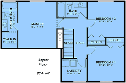 Country, Traditional House Plan 83687 with 3 Beds, 3 Baths, 2 Car Garage Second Level Plan