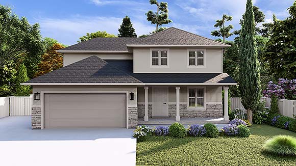 Country, Traditional House Plan 83687 with 3 Beds, 3 Baths, 2 Car Garage Elevation