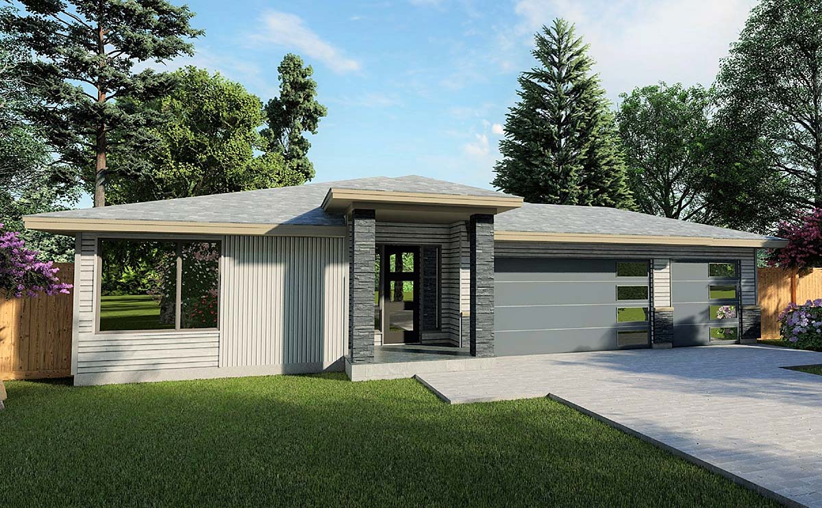 House Plan 83700 - Southwest Style with 2031 Sq Ft, 4 Bed, 2 Bath |  COOLhouseplans.com, image size:1200x742