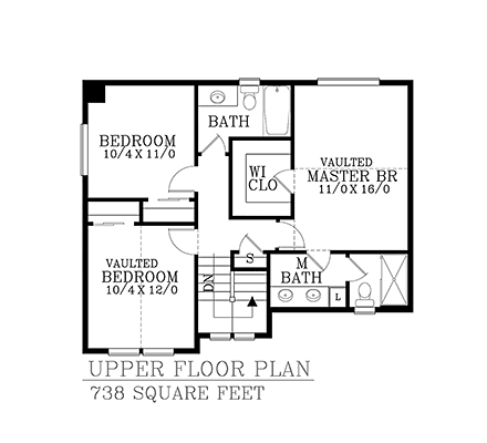 Cape Cod, Coastal, Cottage, Country, Craftsman, Farmhouse, Narrow Lot, Traditional House Plan 83706 with 3 Beds, 3 Baths, 2 Car Garage Second Level Plan
