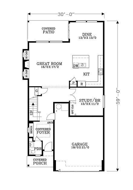 Cape Cod, Coastal, Cottage, Country, Farmhouse, Florida, Narrow Lot, Traditional House Plan 83709 with 5 Beds, 3 Baths, 2 Car Garage First Level Plan