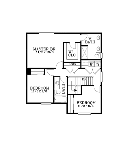 Coastal, Cottage, Country, Craftsman, Farmhouse, Traditional House Plan 83711 with 3 Beds, 3 Baths, 2 Car Garage Second Level Plan