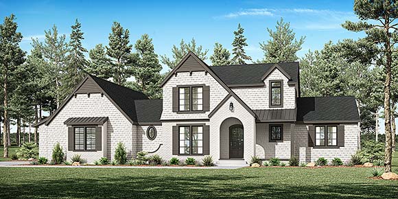Cottage, European, Farmhouse, Southern House Plan 83802 with 4 Beds, 3 Baths, 3 Car Garage Elevation