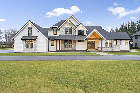 Country, Craftsman, Farmhouse, New American House Plan 83808 with 4 Beds, 5 Baths, 3 Car Garage Elevation