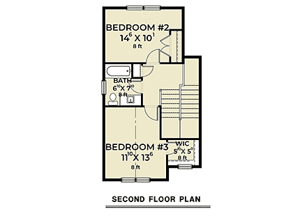 Cottage, Country, Craftsman, Farmhouse, Southern, Southwest, Traditional House Plan 83809 with 3 Beds, 3 Baths, 3 Car Garage Second Level Plan