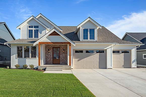 Cottage, Country, Craftsman, Farmhouse, Southern, Southwest, Traditional House Plan 83809 with 3 Beds, 3 Baths, 3 Car Garage Elevation