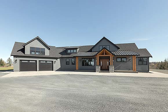 Craftsman, Farmhouse, Traditional House Plan 83818 with 3 Beds, 3 Baths, 2 Car Garage Elevation
