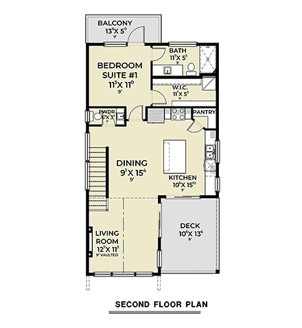 Contemporary, Farmhouse House Plan 83828 with 2 Beds, 3 Baths, 1 Car Garage Second Level Plan