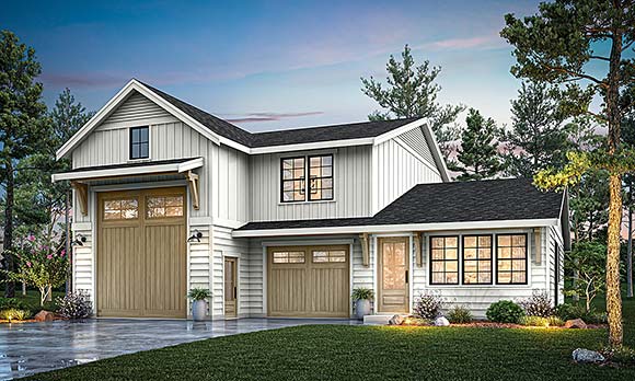Barndominium, Craftsman, Farmhouse, Southern House Plan 83830 with 3 Beds, 1 Baths, 2 Car Garage Elevation