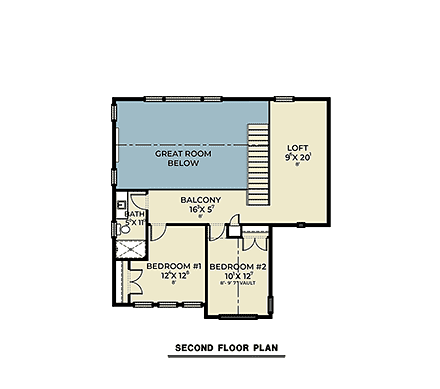 Contemporary, Farmhouse House Plan 83831 with 3 Beds, 3 Baths, 2 Car Garage Second Level Plan