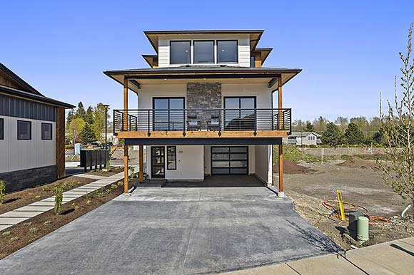 Contemporary House Plan 83833 with 2 Beds, 2 Baths, 1 Car Garage Elevation