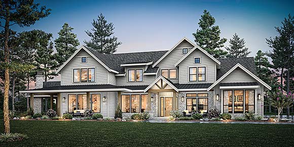 Country, Craftsman, Farmhouse, Southern House Plan 83840 with 5 Beds, 4 Baths, 4 Car Garage Elevation