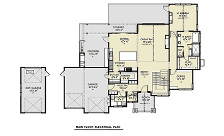 Country, Craftsman, Farmhouse House Plan 83842 with 4 Beds, 4 Baths, 3 Car Garage First Level Plan