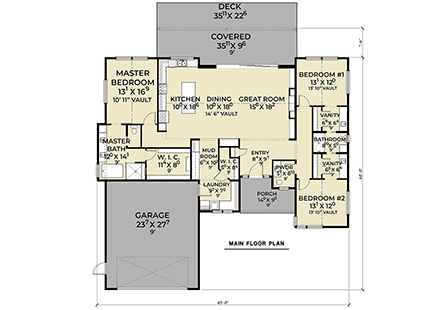 Coastal, Contemporary House Plan 83845 with 3 Beds, 3 Baths, 2 Car Garage First Level Plan