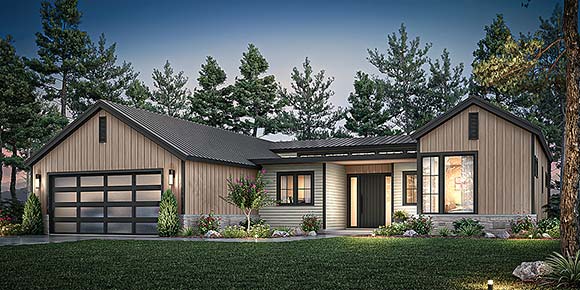 Coastal, Contemporary House Plan 83845 with 3 Beds, 3 Baths, 2 Car Garage Elevation