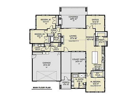 Contemporary, Modern House Plan 83846 with 3 Beds, 3 Baths, 2 Car Garage First Level Plan