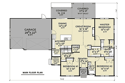 Cottage, European, Farmhouse, Traditional House Plan 83847 with 3 Beds, 3 Baths, 2 Car Garage First Level Plan