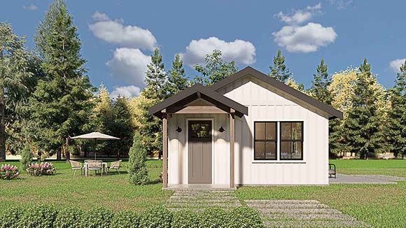 Cabin, Country, Farmhouse House Plan 83848 with 1 Beds, 1 Baths Elevation